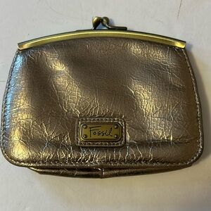 Fossil gold credit card wallet
